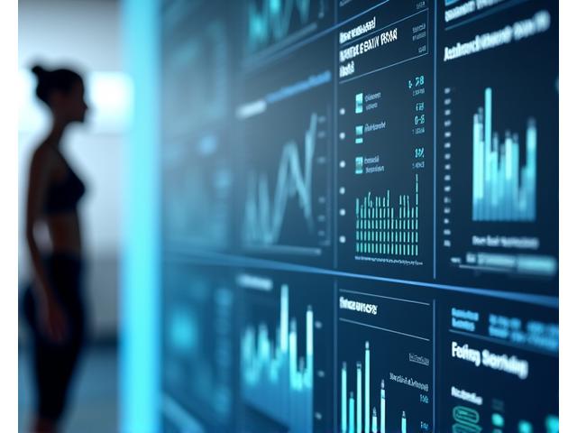 AI 트레이닝 대시보드가 개인의 운동 데이터와 맞춤형 추천을 시각화하는 모습