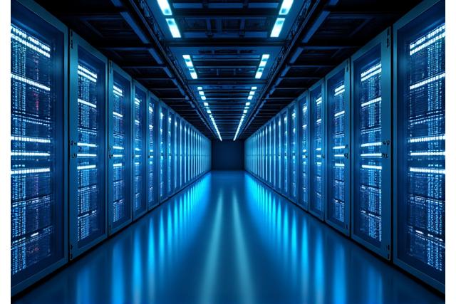 AI 컴퓨팅 센터의 슈퍼컴퓨터 서버 랙