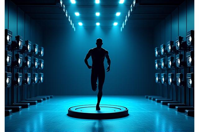 최첨단 모션 캡처 시스템이 갖춰진 연구소 내부