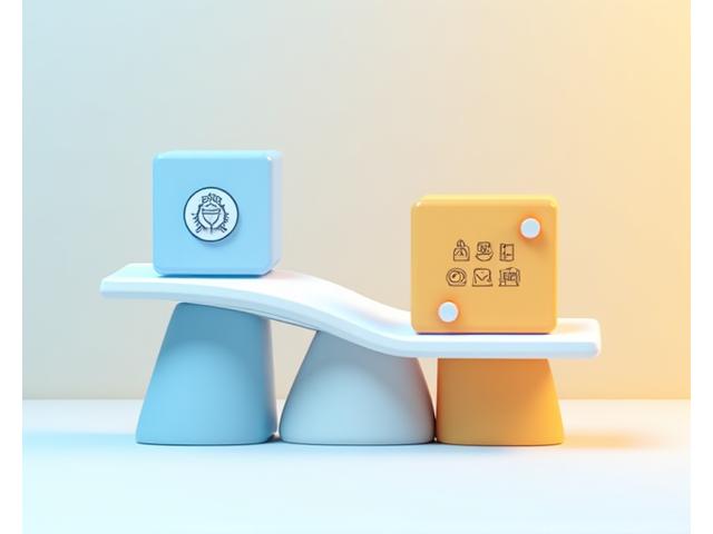 고객과 미력스포츠케이의 권리와 의무를 상징하는 저울, 균형과 공정성을 표현