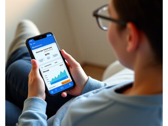 부모가 스마트폰 앱으로 자녀의 스포츠 활동 기록과 성장 리포트를 확인하는 모습